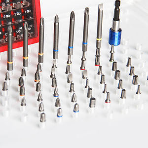 56 Uds 1/4 "vástago hexagonal Juego de puntas de <span class=keywords><strong>destornillador</strong></span> Phillips acero 48 Uds 25mm Mini brocas magnéticas 7 Uds 75mm brocas magnéticas 1 Uds extensión - Product Image 4