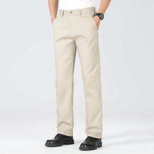<span class=keywords><strong>Pantaloni</strong></span> Chino da Golf Casual da Uomo in Cotone Canvas Leggero, Vita Media, Vestibilità Regolare, Elastico in Vita, Stile Vintage - Offerta Speciale - Product Image 3