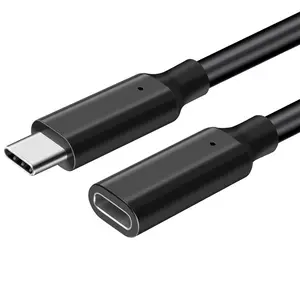 Kabel transmisi data pengisian daya cepat, kabel ekstensi pria dan wanita, Tipe C PVC kepang 1M 4K 60HZ USB 3.2 Gen 2
