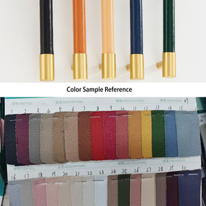 Koppalive Echt leder Messing Nieten zieht Knöpfe Griffe für Schublade Kommode und Möbel tür - Product Image 3