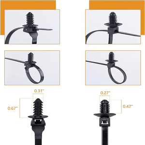 Attaches à rivets automobiles, attaches autobloquantes, attaches de câble universelles en nylon compatibles voitures et bateaux, clips de fixation pour attaches de câble - Product Image 5