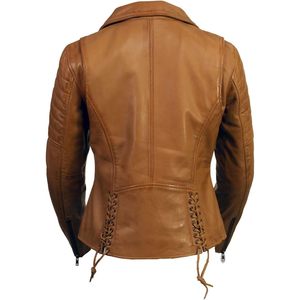 2025 cuir femmes Maiden Aqua Premium réversible en peau de mouton moto veste à capuche col goujons SFL2840 Style de mode - Product Image 6