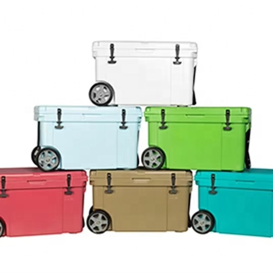 65L Capacity Cooler Box With Wheels for Hunting Fishing Marine Picnic BBQ Camping With Different Colors for Choose