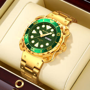 SKMEI 9385高級時計ステンレス鋼ビジネスドレスアナログクォーツウォッチデートデー防水発光メンズリストウォッチ - Product Image 1