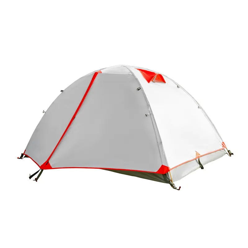 Hot Design 2 Person Straight Wall Waterproof Double Layer Portable Camping Outdoor Tent For Sale