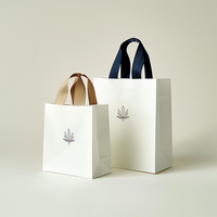 Sacs en Papier Blanc de Luxe avec Logo Imprimé Personnalisé pour Shopping et Cadeaux