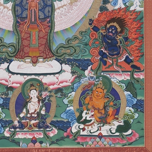 Réplique de Thangka bouddhiste : Portrait de Guanyin à mille mains, collection muséale, sur <span class=keywords><strong>toile</strong></span> carrée haute résolution, anti-UV - Product Image 5