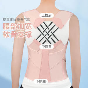 Ceinture de Correction Posturale Professionnelle Rose Teinte Chair pour Adulte – Soutien Dorsal et Lombaire pour le Fitness et le Remodelage Corporel - Product Image 1