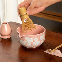 Kit traditionnel japonais de fouet à matcha, bol en céramique, support à fouet en porcelaine, ensemble d'outils à matcha très vendus pour la maison
