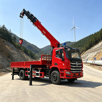 Nouvelle grue mobile sur camion de 8 tonnes, cabine Jielibao H6, poids brut de 16 000 kg, hauteur de levage de 18,5 m, moteur JIUBANG, pneus robustes