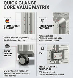 Valise unisexe en alliage d'aluminium de 20-24-26-29 pouces, ensemble de bagages de luxe en aluminium, valise de voyage durable et légère - Product Image 3