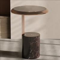Table console contemporaine ronde en acier inoxydable de luxe Foshan Furniture pour salon, hôtel, villa