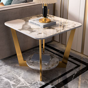 โต๊ะ<span class=keywords><strong>กาแฟ</strong></span>แผ่นหินหรูหราเรียบง่ายสำหรับห้องนั่งเล่นห้องนอนระเบียงที่เก็บของข้างเตียงโต๊ะข้างเตียง - Product Image 1