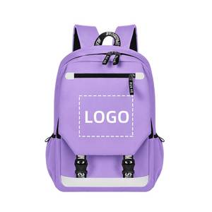 Mochila Escolar Impermeable Ligera de Poliéster con Cierre de Cremallera y Logotipo Impreso - Product Image 1