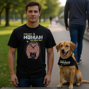 Camiseta con diseño gráfico para perros con la inscripción 'Service Human Do Not Pet' - Product Image 3
