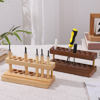 Support de rangement créatif en bois couleur noyer, multifonctionnel, support de téléphone portable et porte-stylos intégrés
