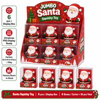 Jouet Squishy Père Noël Géant Southpeak en TPR Rempli de Farine à Remontée Lente, Jouets Squishy de Noël Anti-Stress 15cm, Boîte PVC PDQ OEM WS