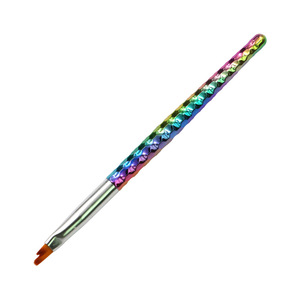 Pinceau à ongles en gel ombré, motif floral en forme de pétale, manche en plastique, virole en aluminium, poils en nylon, pour peinture dégradée, pinceau de manucure professionnel - Product Image 5