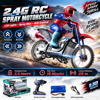 Moto de course RC à pulvérisation de brume, jouet électrique 2.4G, moto télécommandée à l'échelle 1:10 avec corps en plastique et chargeur