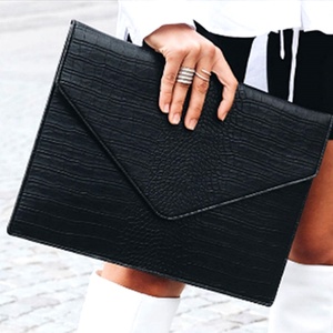 For Custom 13 Inch Modern Simple Portable PU Leather Alligator Print Women's <b>Laptop</b> Sleeve <b>Bag</b> - Product Image 6
