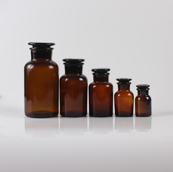 High Quality 1000ml Laboratory Glass Bottle Custom Wide Mouth Lab Chemical Brown Amber Glass Reagent Bottle