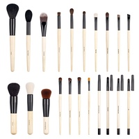 Pinceles de maquillaje personalizados pelo natural pelo sintético tubo de aluminio mango de madera maciza 20 piezas Live Beauty serie completa pinceles de maquillaje