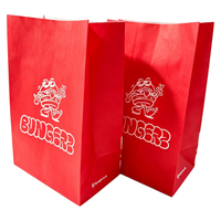 Sac personnalisable anti-graisse pour hamburgers et frites, emballage résistant à l'humidité pour les vendeurs de nourriture de rue