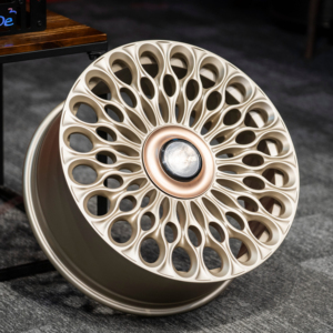 Jantes forgées à rayons en forme <span class=keywords><strong>de</strong></span> goutte d'eau, or champagne mat, personnalisables pour tous les modèles, y compris Ferrari, Porsche. - Product Image 5