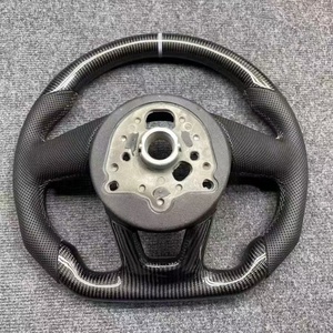 Fibra de carbono real con volante para Audis A3 <span class=keywords><strong>A4</strong></span> A5 A6 A8 Q5 RS3 RS7 Q7 C6 C8 S6 S7 <span class=keywords><strong>B8</strong></span> B9 S3 S4 S5 - Product Image 5