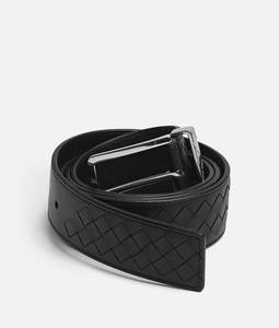 Ceinture réversible pour homme Bottega, ceinture de costume formelle de luxe, en cuir véritable tissé Intreccio, boucle à ardillon, style designer, BV Veneta - Product Image 2