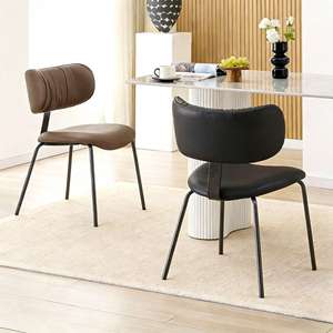 घर के फर्नीचर के लिए बैकरेस्ट के साथ हल्के लक्जरी आधुनिक कॉम्पैक्ट डाइनिंग चेयर - Product Image 1
