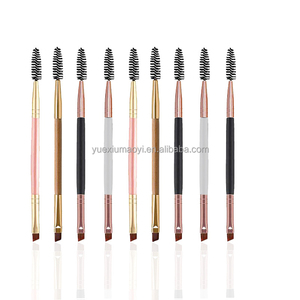 Venta al por mayor de pelo sintético profesional de doble cabeza de <span class=keywords><strong>cejas</strong></span> y pestañas de maquillaje personalizado conjunto de maquillaje cómodo mango de aplicación facial - Product Image 1