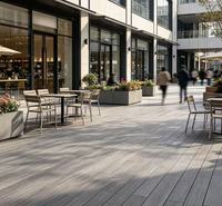 Planches de terrasse en composite WPC anti-décoloration - Écologiques et ignifuges, conception à emboîtement pour usage extérieur commercial