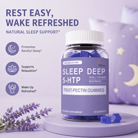 Gummies véganes OEM ODM pour adultes à base de pectine de fruits avec 5-HTP, mélatonine, L-théanine et magnésium pour la relaxation nocturne – Complément alimentaire
