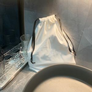 Sac à poussière en toile de coton avec logo personnalisé, pochette à cordon pour bijoux, sac cadeau avec ruban - Product Image 3