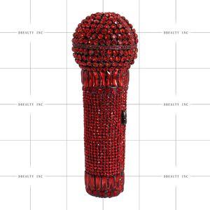 Pochette de soirée unique pour femme avec microphone en strass, sac à main scintillant pour soirée et fête - Product Image 1