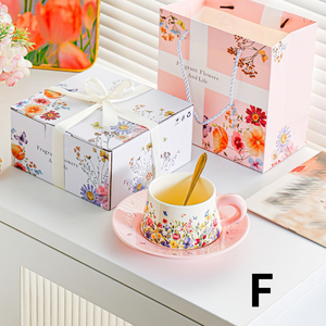 ชุดกาแฟเซรามิกพร้อมจานรองในกล่องของขวัญ, แก้วกาแฟเซรามิกพร้อมจานรอง - Product Image 6