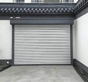 Stores de porte de garage extérieurs pour villa en acier inoxydable isolé de haute qualité, finition blanche, 16x8 9x9 7x8 - Product Image 1