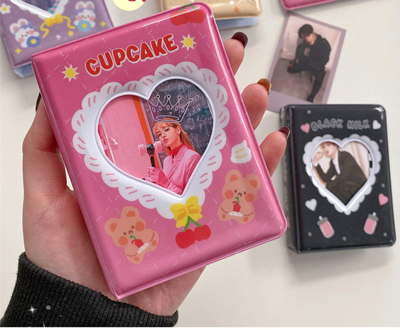 Mini Album Portafoto Per Photocard KPOP – Copertina Ritagliata, 40 Foto, In PVC, 7,8x11 Cm