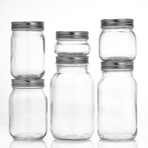 Hot sale 4oz 8oz 16oz 32oz storage bottle Mason glass jar with metal screw cap