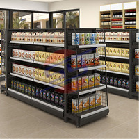 Leichte Supermarktregale Verstellbares Doppelseitiges Metall-Display-Regal mit Endkappen für Lebensmittel-/Kioskgeschäfte
