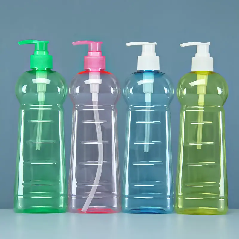 Bouteille de savon liquide à vaisselle en plastique de 500ml 16oz nettoyant transparent pour sol nettoyant pour vaisselle emballage de récipient de cuisine