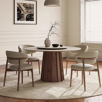 Table à manger moderne en bois massif de style français, plateau en contreplaqué, finition noyer noir, mobilier de maison Rock