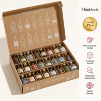 Boîte cadeau en carton kraft ondulé personnalisée pour dégustation de spiritueux, emballage papier pour kit d'échantillons de 24 mini-bouteilles, vente en gros
