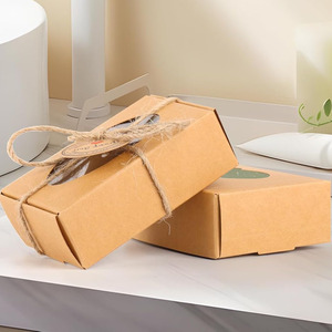 B731 petites boîtes d'emballage <span class=keywords><strong>de</strong></span> savon faites <span class=keywords><strong>maison</strong></span> Kraft fenêtre marron mini <span class=keywords><strong>cadeau</strong></span> boulangerie bonbons biscuits emballage en gros boîtes à savon personnalisées - Product Image 2
