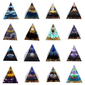 Pirâmide orgônios de cristal natural, pirâmide espiritual para fengshui