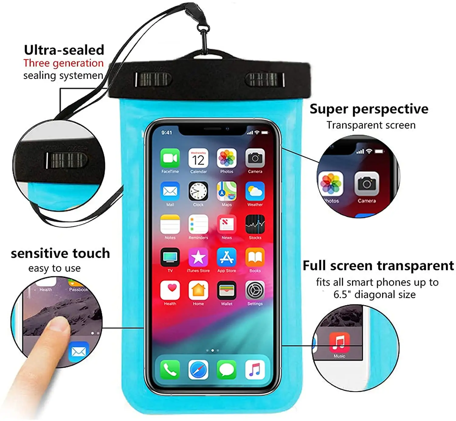 Wholesale Pvc Floating Waterproof Phone Bag Phone Pouch case with Arm Band for Outdoor Sports