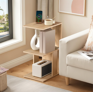 Narrow Side <strong>Table</strong> with Charging Station Small Space with USB Port and Socket Narrow <strong>Bedside</strong> <strong>Table</strong> with Light <strong>Thin</strong> <strong>Bedside</strong> <strong>Table</strong> - Product Image 2