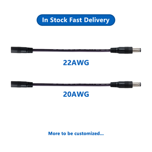 Câble d'extension DC5525 mâle-femelle de 5 mètres, conducteur en cuivre nu 20AWG, cordon d'alimentation pour projecteurs - Product Image 4