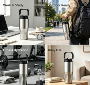 800ml Modern Ceramic Coated Vacuum Insulated Travel Tumbler Lid Handle Eco-Friendly Portable Business Gifts Water Bottle Custom - Product Image 6